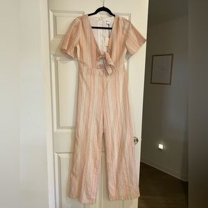 Super Down pink and cream jumpsuit